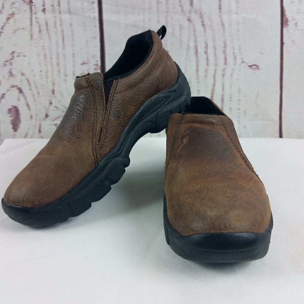 Roper Men's Performance Brown Leather Slip-On Shoes Size 8.5M